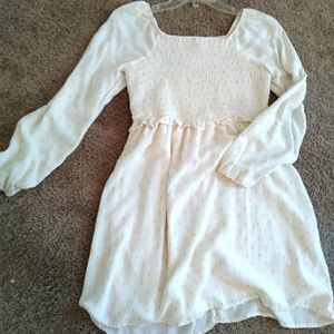 White and gold polka dot old navy dress girls size XL